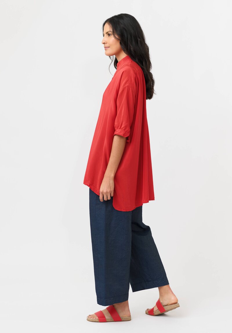 Daniela Gregis Washed Silk Honey Kora Top in Red