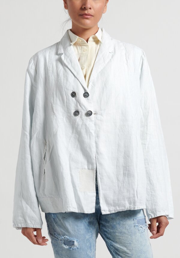Umit Unal Patch-Detailed Notch Lapel Jacket in Light Gray	