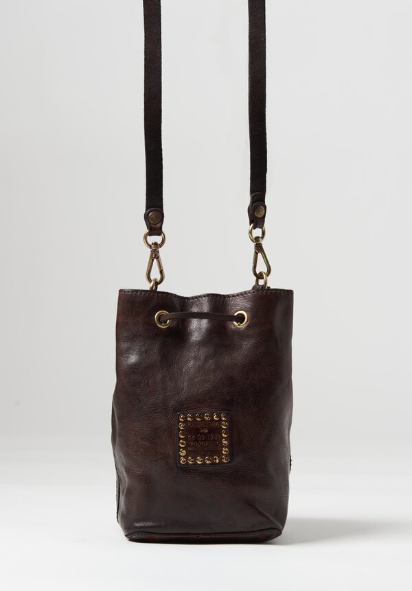 Campomaggi Leather Cinch Top Bucket Bag Brown