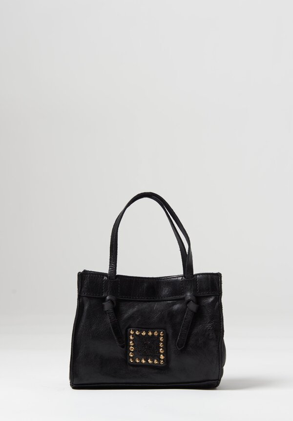 Campomaggi Mini Knotted Handle Shoulder Bag Black	