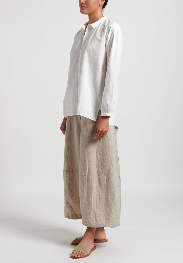 Kaval Small Collar Longsleeve Shirt in Off White	