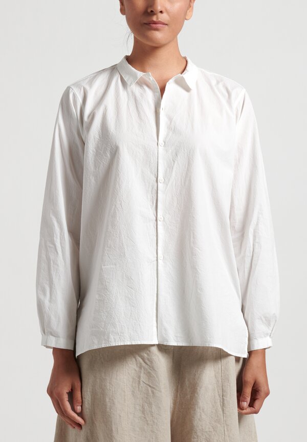 Kaval Small Collar Longsleeve Shirt in Off White	