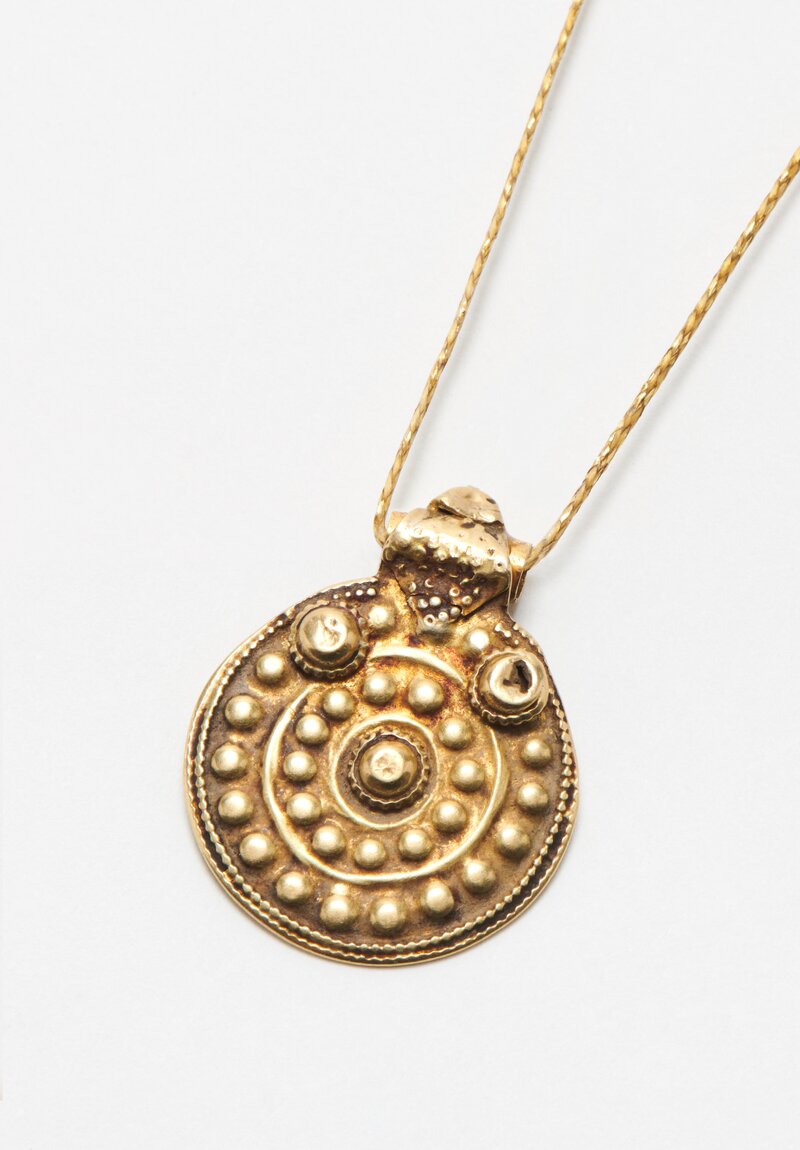 Vintage Gold, Round Coin Pendant	