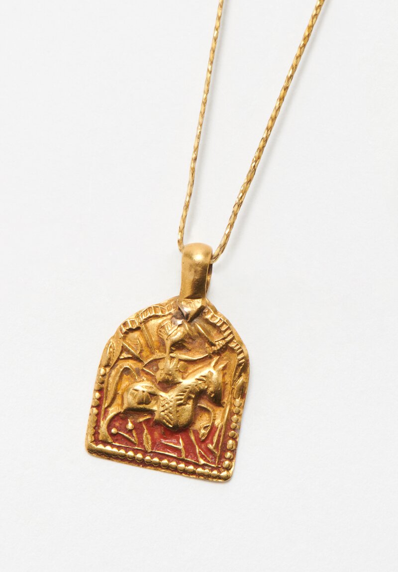 Vintage Gold, Small Knight Pendant	