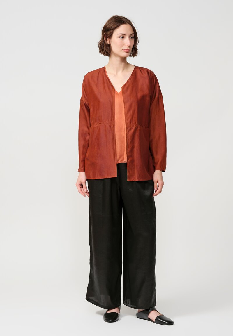 Noir Handmade Mud Silk Wide Pants in Black