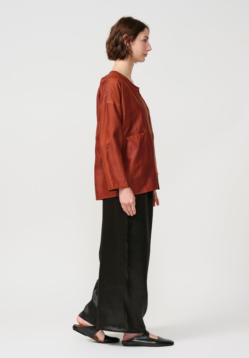 Noir Handmade Mud Silk Wide Pants in Black