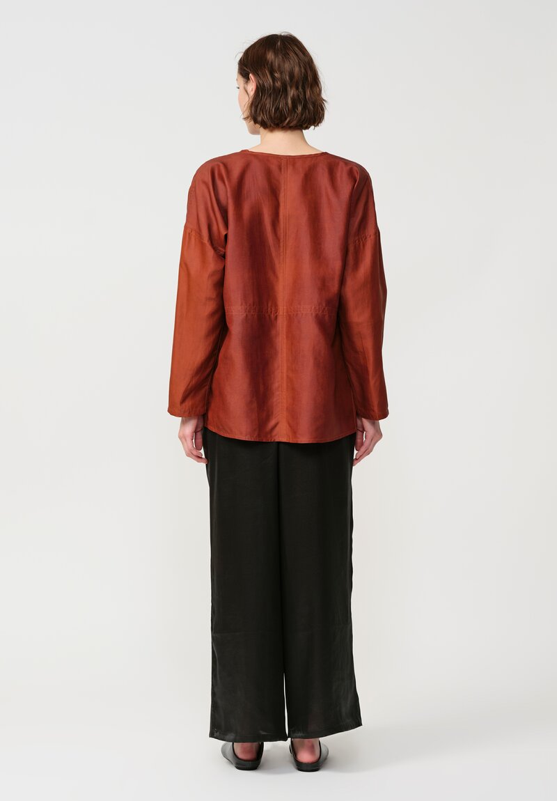 Noir Handmade Mud Silk Wide Pants in Black