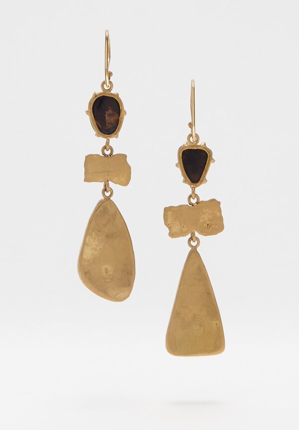 Margery Hirschey 22K, 3-Drop Boulder Opal Earrings	Margery Hirschey 22K, 3-Drop Boulder Opal Earrings	