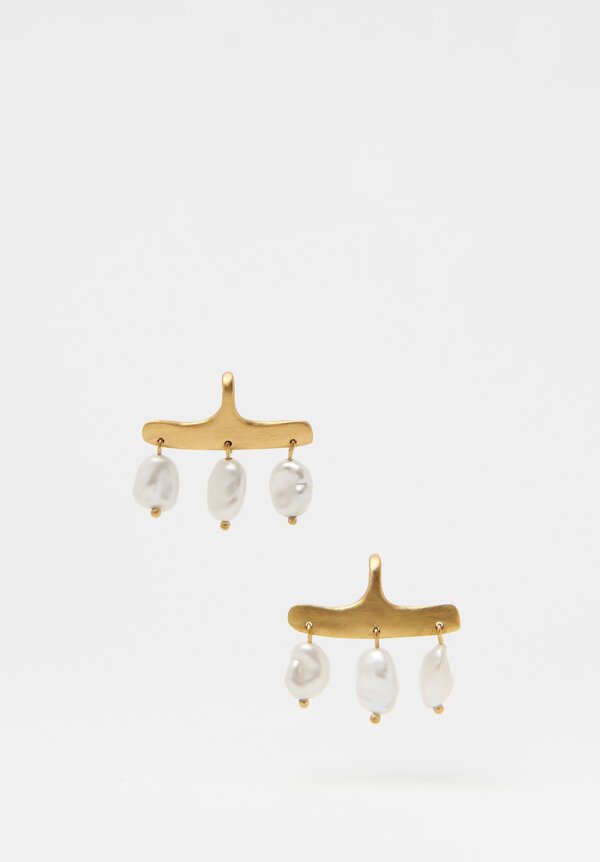 Prounis 22K, Keshi Pearl Syca Earrings	