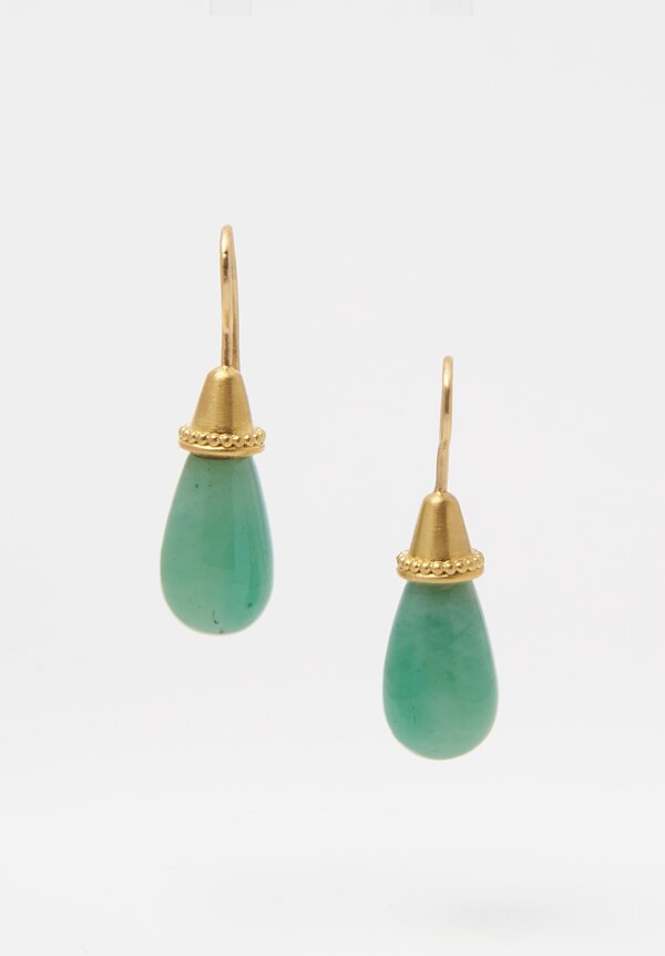 Prounis 22K, Emerald Granulated Pileus Earrings	