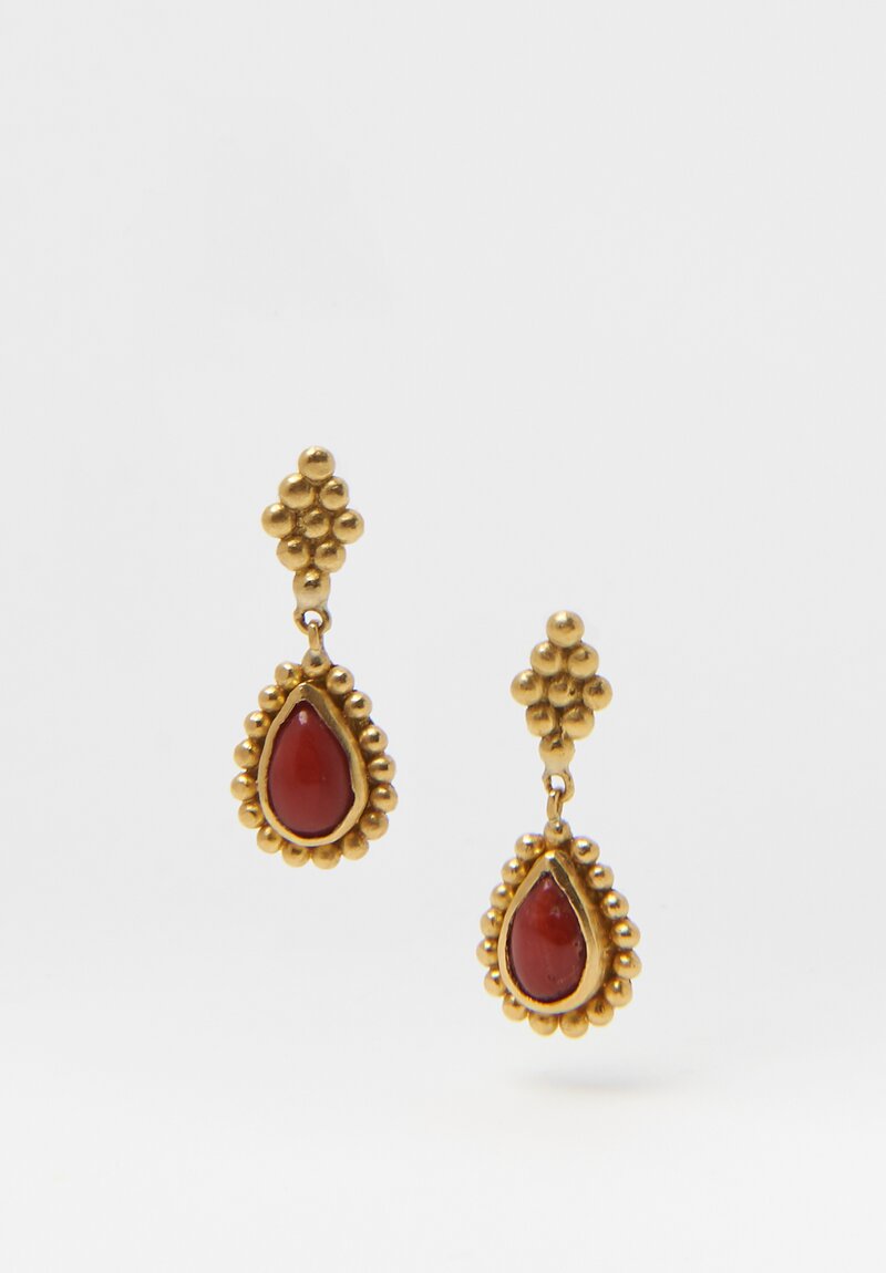 Prounis 22K, Coral Nona Granulated Earrings