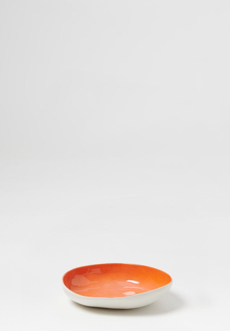 Bertozzi Solid Interior Shallow Pebble Bowl Arancione Orange	