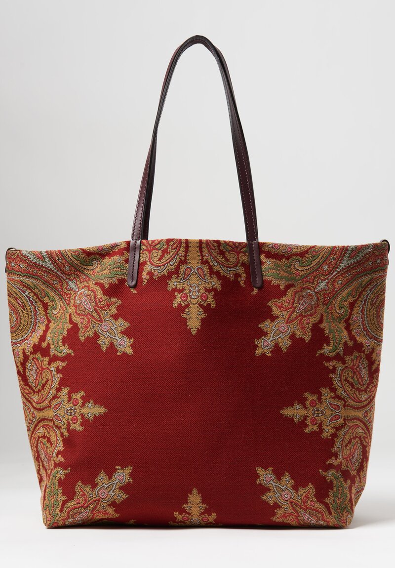 Etro Reversible Paisley Shopping Bag Red	