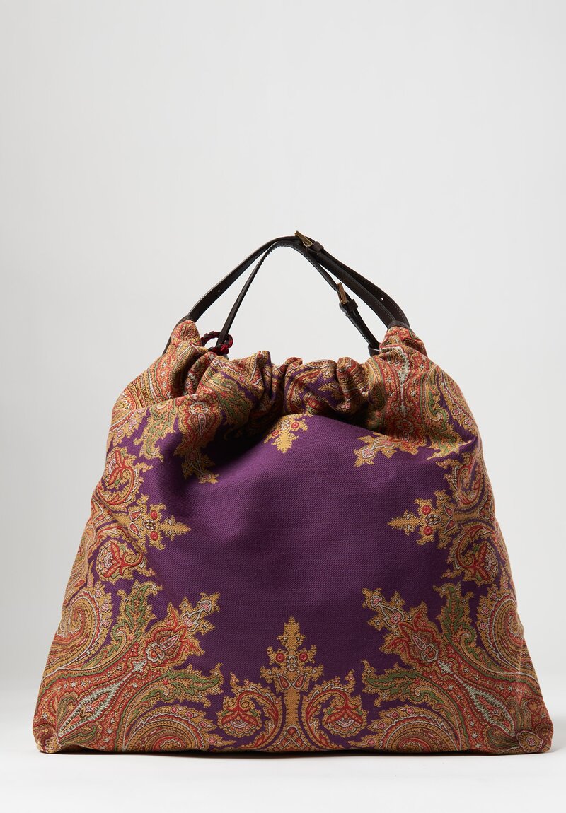 Etro Adjustable Paisley Shopping Bag Purple	