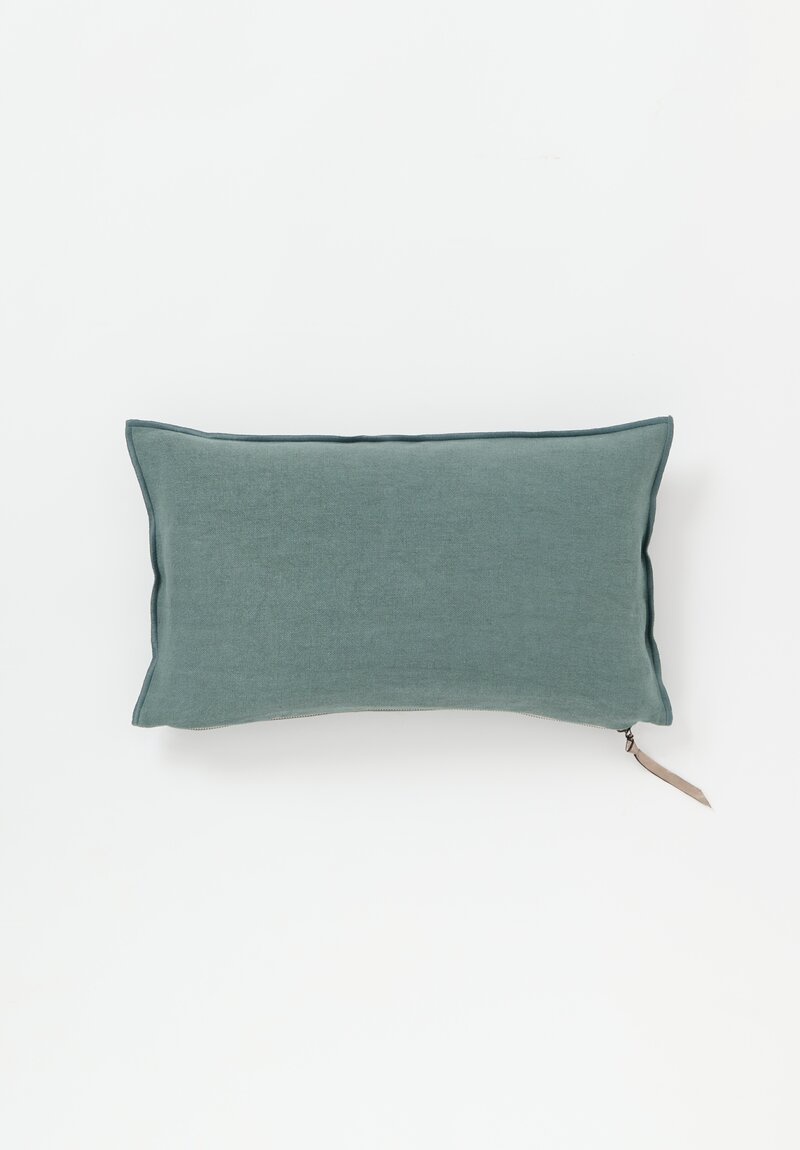 Maison de Vacances Small Stone Washed Linen Pillow Canard Blue	