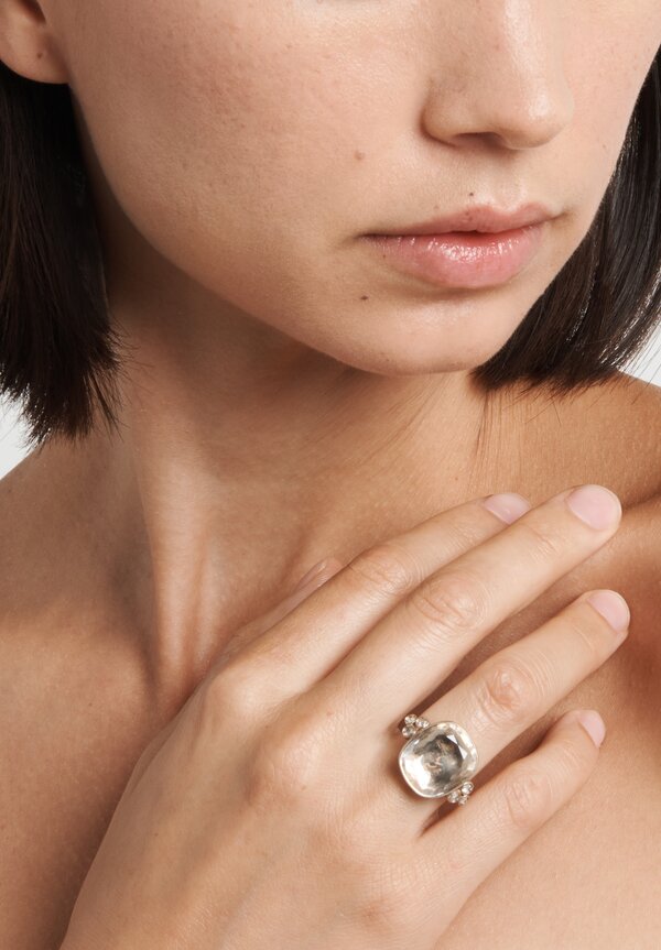 Anaconda 18K, White Diamond & Crystal Beauty Alone Ring	