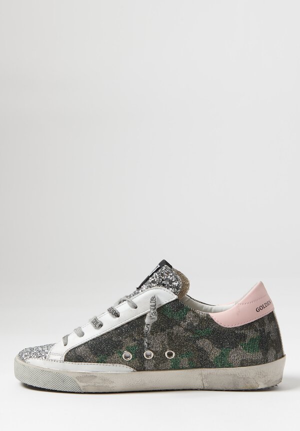 Golden Goose Glitter Camouflage Superstar Sneaker	