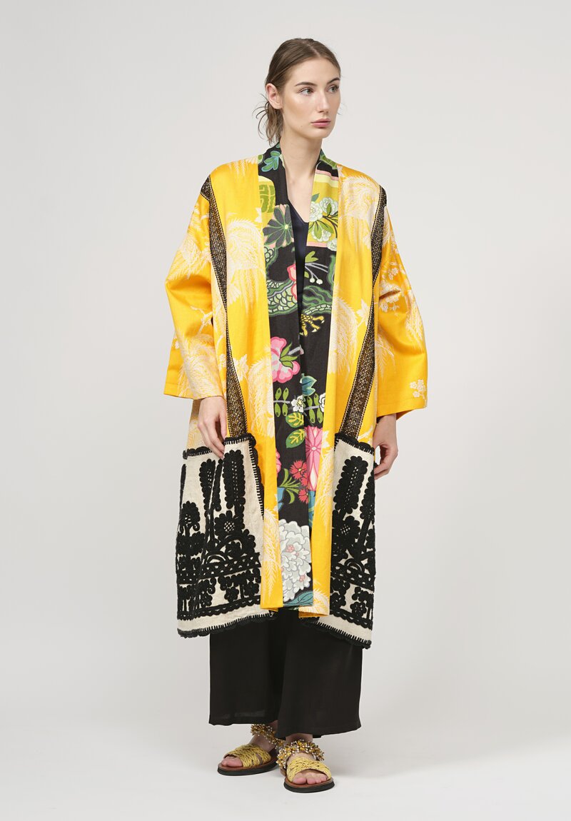 Rianna & Nina One-of-a-Kind Kendima Flared Coat in Yellow | Santa Fe ...