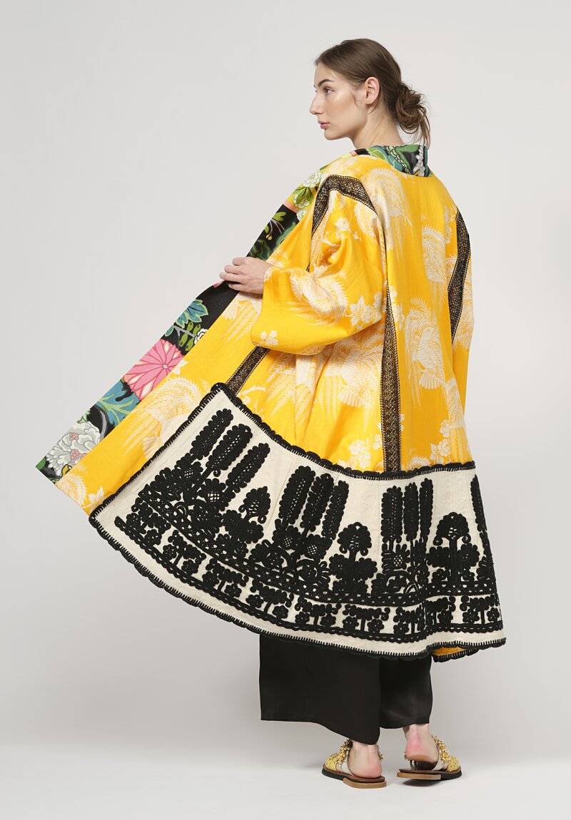 Rianna & Nina One-of-a-Kind Kendima Flared Coat in Yellow	