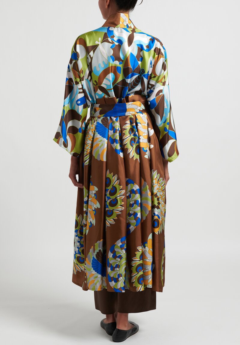 Rianna + Nina Silk ''Petalouda'' Pleated Kimono in Chrysanthemum	