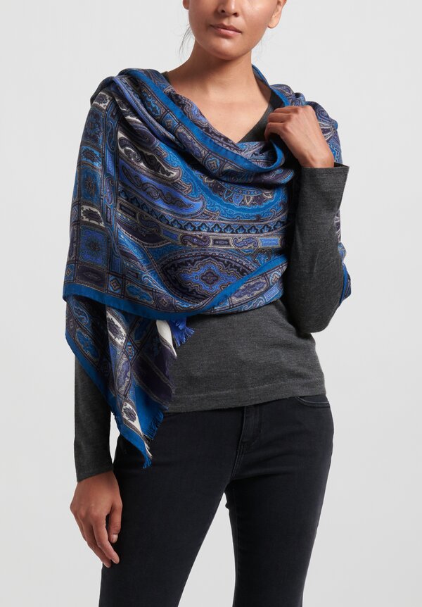 ETRO paisley-print cashmere-blend scarf - Neutrals