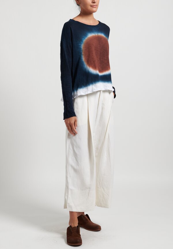 Gilda Midani Solid Dyed Pleated Pants in Off White	