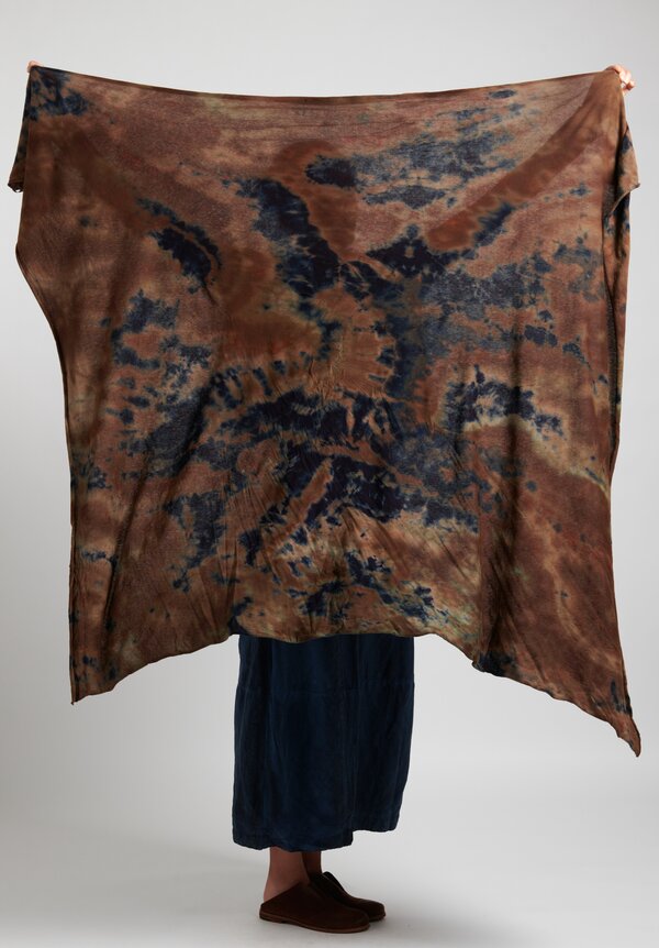 Gilda Midani Pattern Dyed Cotton Foulard Scarf Dark Planet	