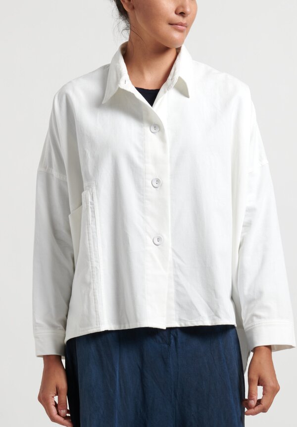 Gilda Midani Corduroy Shirt in White	
