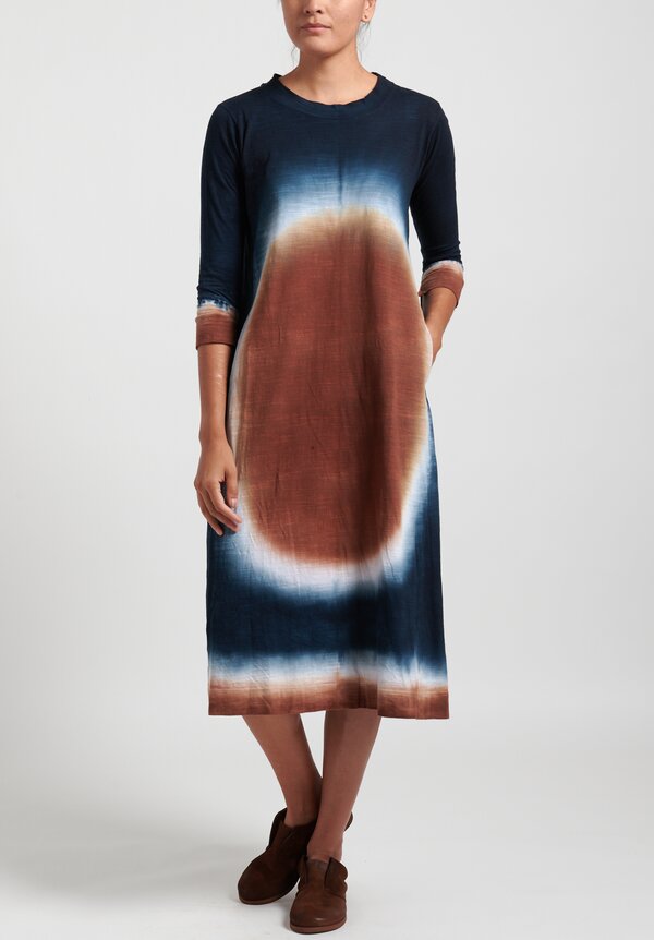 Gilda Midani Pattern Dyed Maria Dress in Terra Hole	