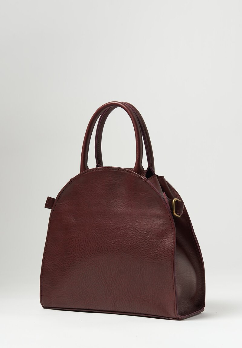 Corîu Leather Rounded Sella Tote Wine Red | Santa Fe Dry Goods