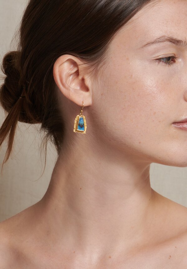 Margery Hirschey 22K, Single Drop Boulder Opal Earrings	