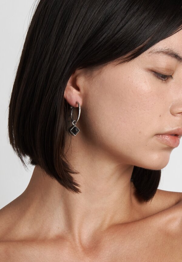 Miranda Hicks Magnetite Crystal Hoop Earrings	