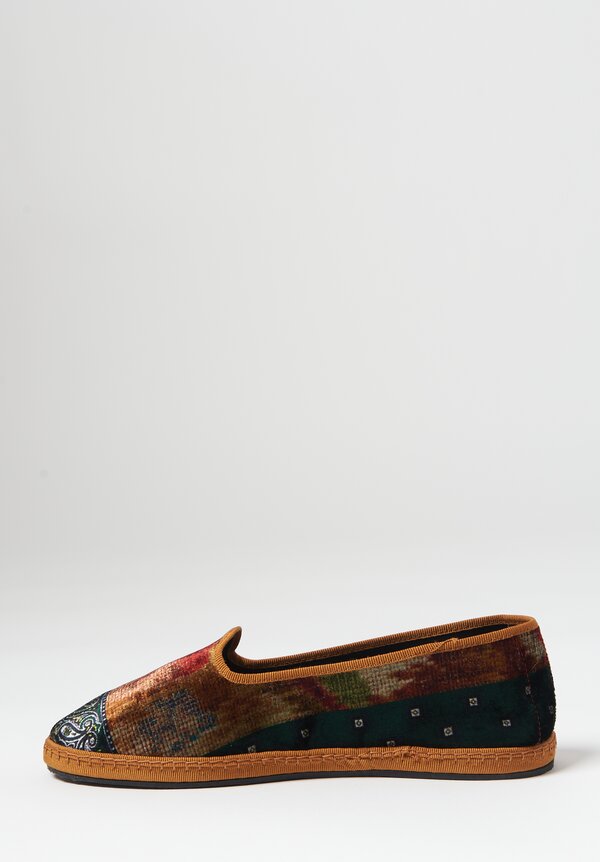 Pierre Louis Mascia Velvet "Friulane" Shoes in Multi-Print	