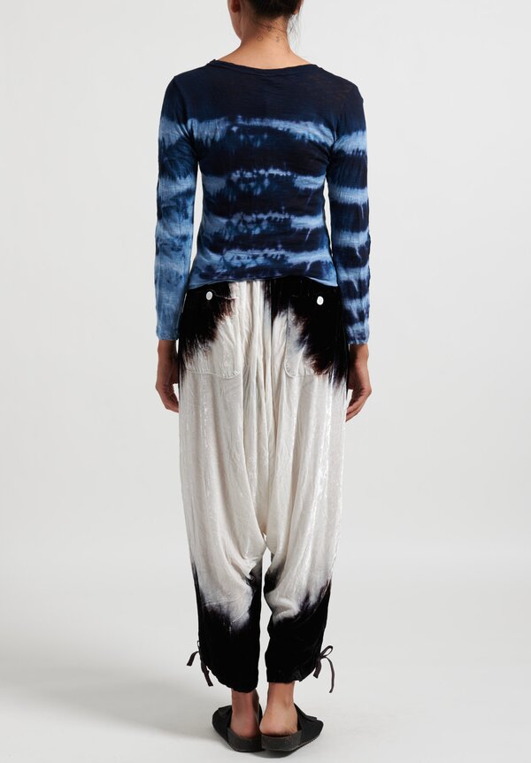 Gilda Midani Pattern Dyed Velvet Y Pants in Black Flood	