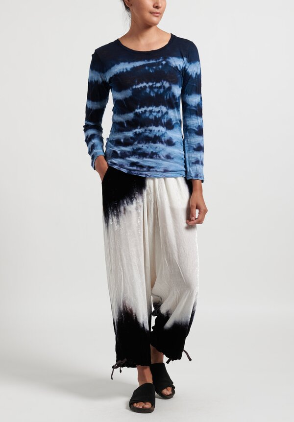 Gilda Midani Pattern Dyed Velvet Y Pants in Black Flood	