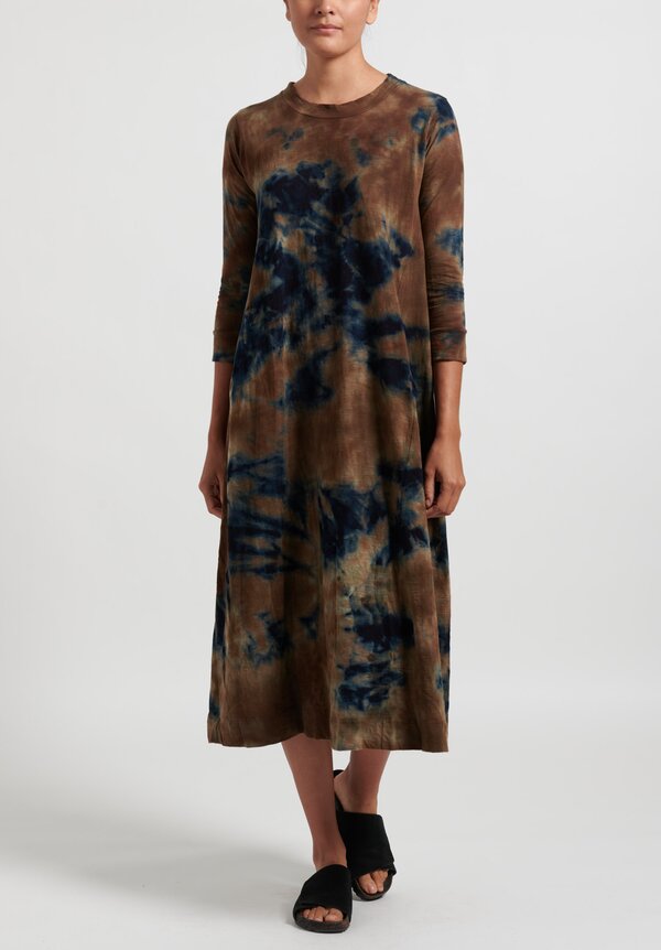 Gilda Midani Dark Planet Maria Dress in Brown/ Navy Blue	