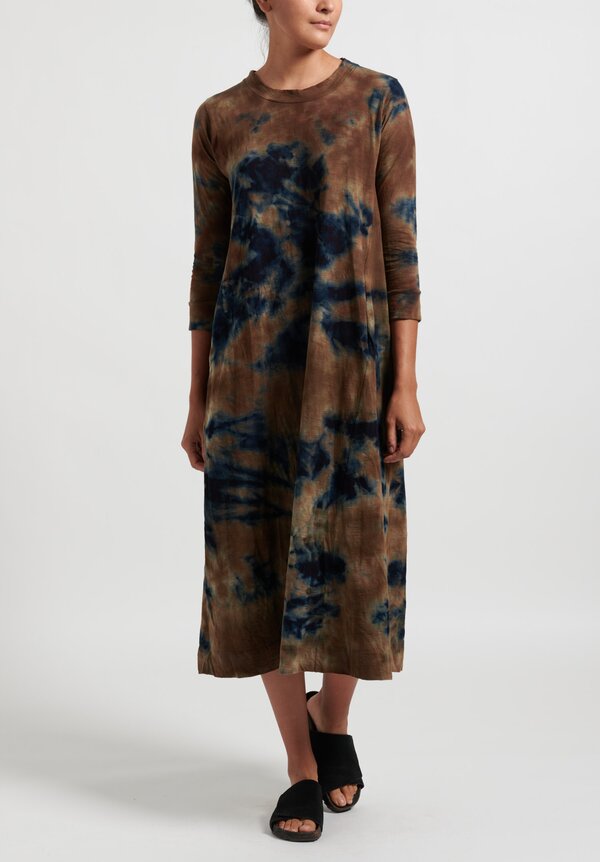 Gilda Midani Dark Planet Maria Dress in Brown/ Navy Blue	