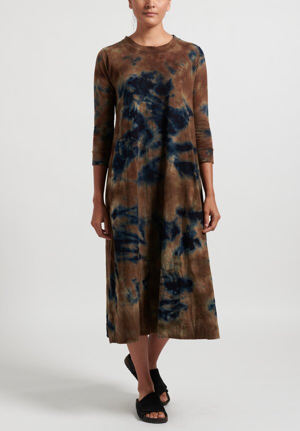 Gilda Midani Dark Planet Maria Dress in Brown/ Navy Blue	