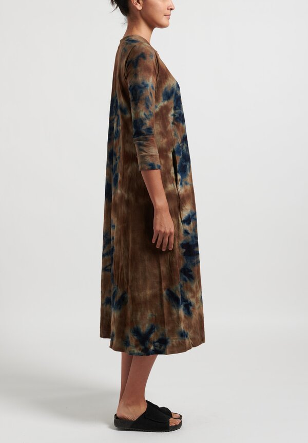 Gilda Midani Dark Planet Maria Dress in Brown/ Navy Blue	