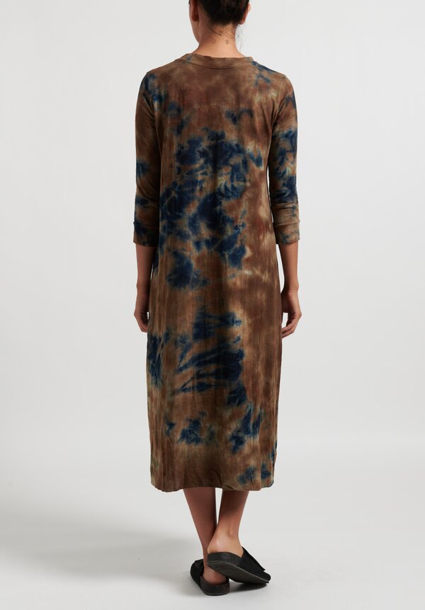 Gilda Midani Dark Planet Maria Dress in Brown/ Navy Blue	