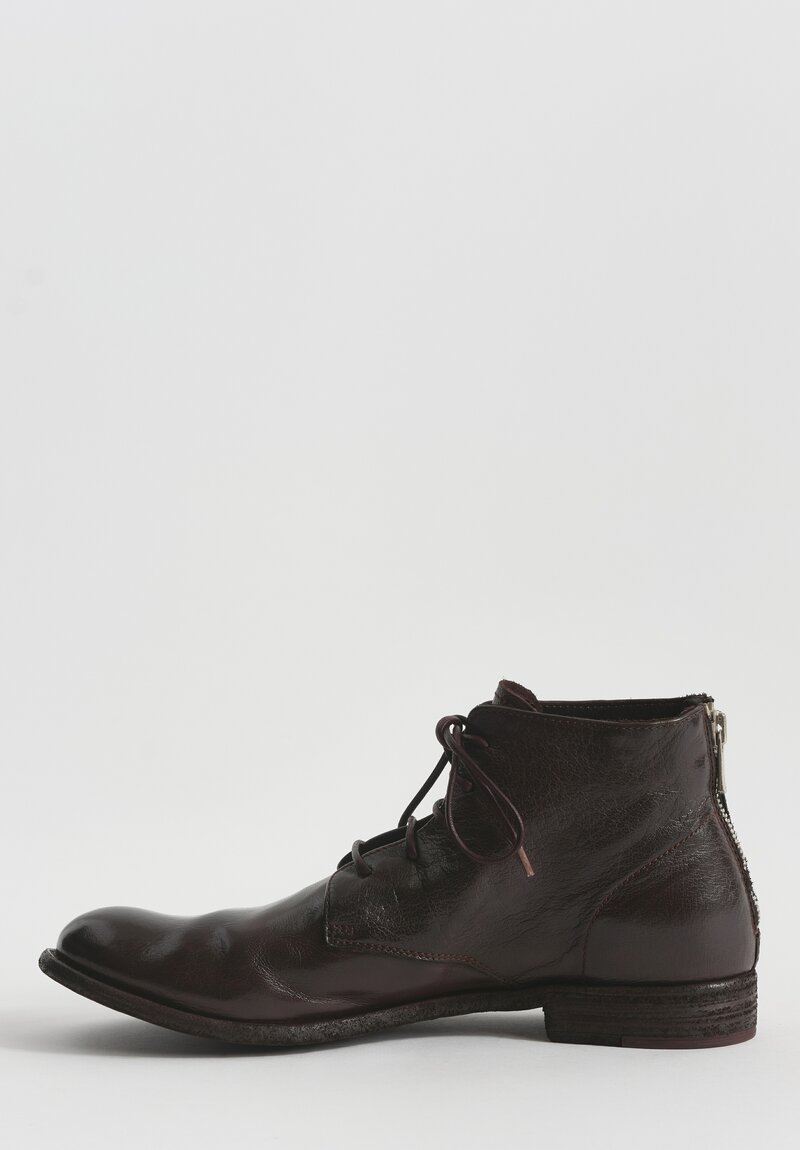 Officine Creative Leather Lexikon Ignis. T Lace up Bootie in Otto Brown	