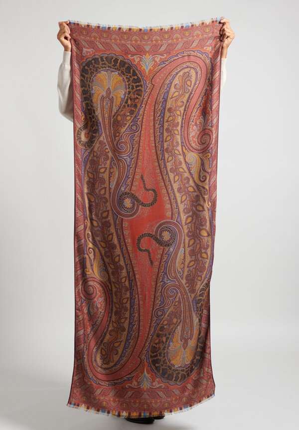 Etro Paisley Scarf in Rust	