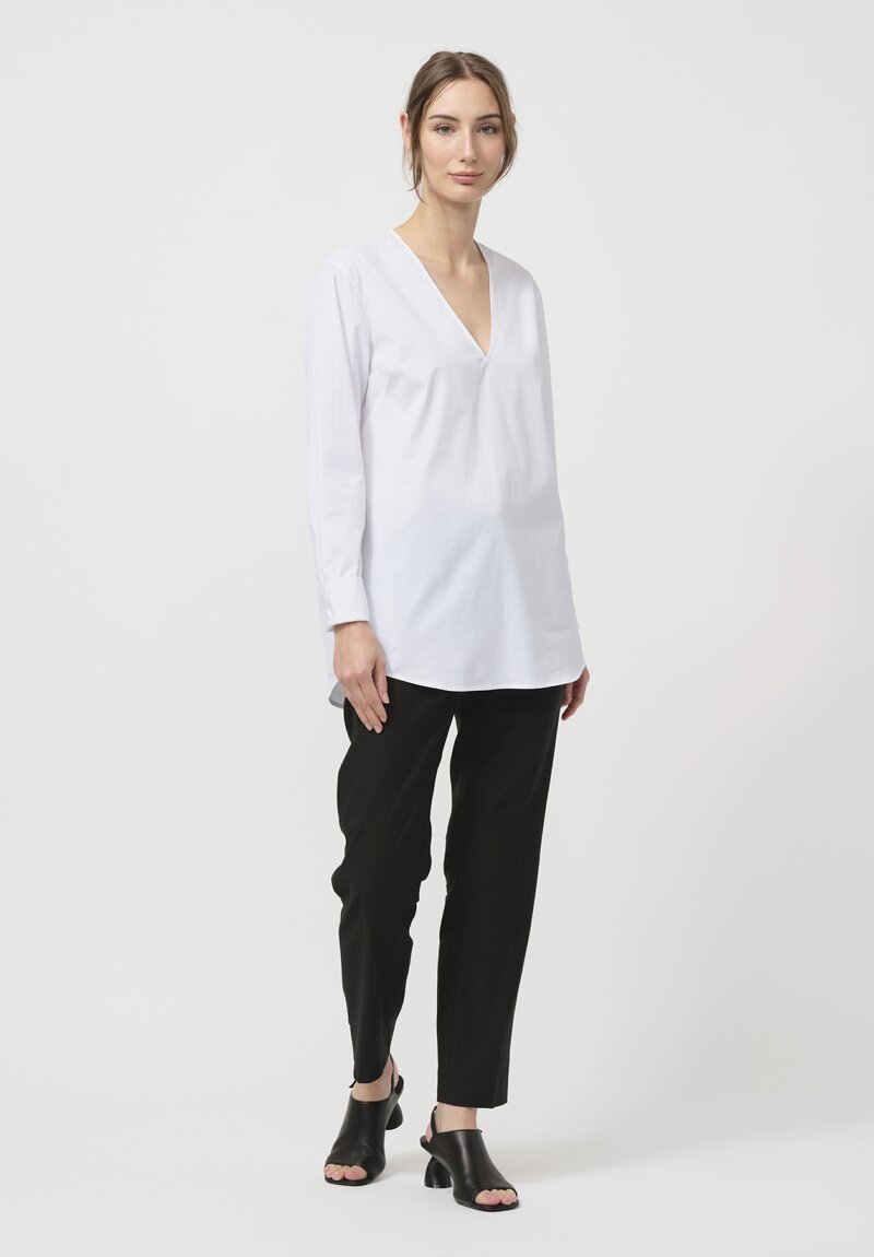 Dries Van Noten Cotton Campo V-Neck Shirt in White	