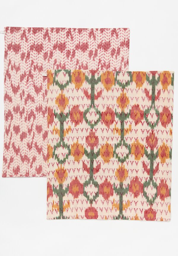 Gregory Parkinson Set of 6 Hand-Loomed Ikat Double Sided Printed Napkins Pine Zest	