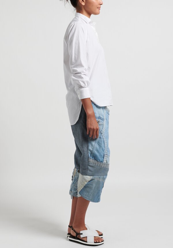 By Walid Denim Patchwork Pants in Blue	