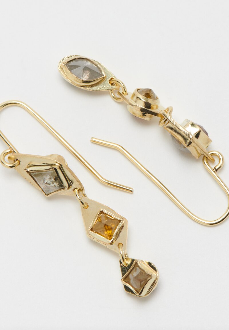 Karen Melfi 22k Gold Double Diamond Drop Charms Yellow Gold	