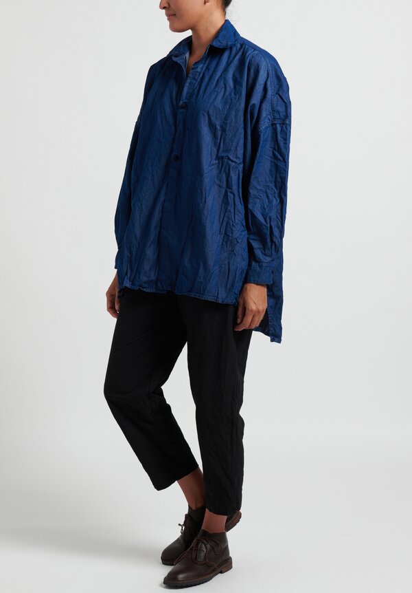 Daniela Gregis Washed Cotton Camicia Shirt in Navy Blue	
