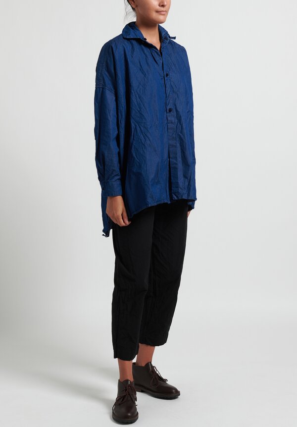 Daniela Gregis Washed Cotton Camicia Shirt in Navy Blue	