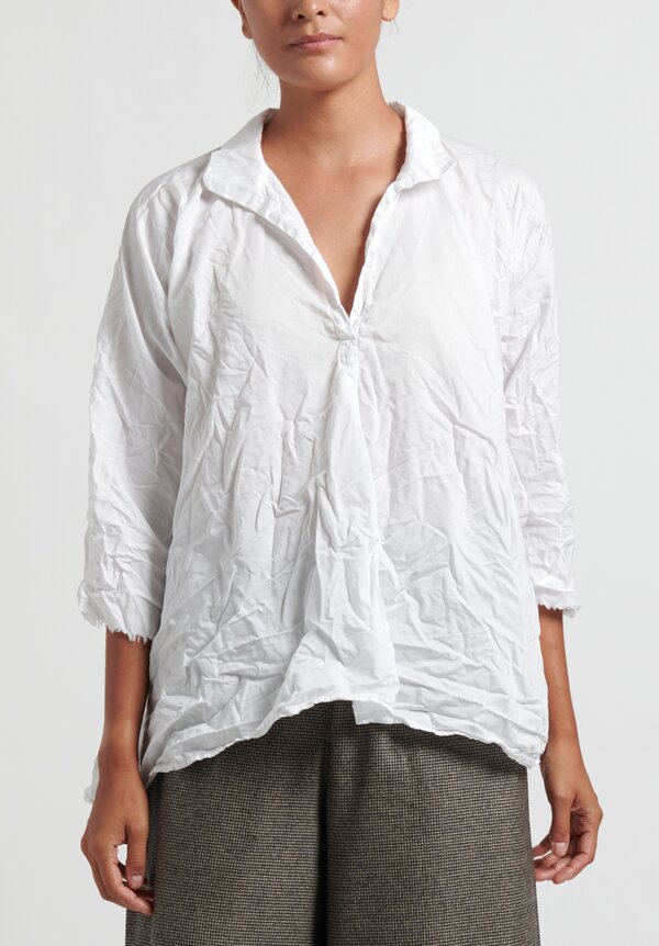 Daniela Gregis Washed Cotton ''Camicia'' Shirt in Cream | Santa Fe 