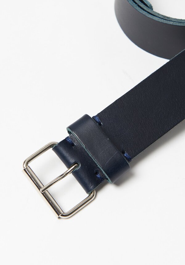 Daniela Gregis Leather Belt in Dark Blue	